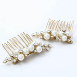 Bridal Wedding Combs with Pearls 2PCS