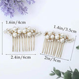 Bridal Wedding Combs with Pearls 2PCS