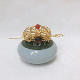 Chinese Hanfu Gem Hair Crown Hairpin Headdress