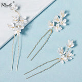 3pcs Crystal Hair Pins Forks Women Bridal Wedding Hair Accessories