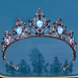 Baroque Vintage Girls Crystal Crown Hair Jewelry Tiara Women Birthday Party