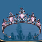 Baroque Vintage Girls Crystal Crown Hair Jewelry Tiara Women Birthday Party