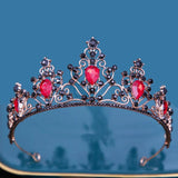 Baroque Vintage Girls Crystal Crown Hair Jewelry Tiara Women Birthday Party