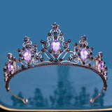 Baroque Vintage Girls Crystal Crown Hair Jewelry Tiara Women Birthday Party