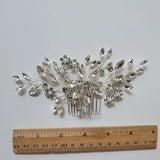 Crystal Rhinestones Flower Leaf Bridal Hair comb Wedding Headpiece