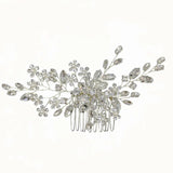 Crystal Rhinestones Flower Leaf Bridal Hair comb Wedding Headpiece