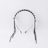 Metal Rhinestone Fringe Hair Hoop for Women