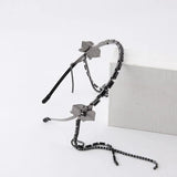 Metal Rhinestone Fringe Hair Hoop for Women