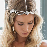 Stonefans Brinie Boho Head Chain Crystal Pendant Hair Piece Layered