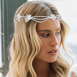 Stonefans Brinie Boho Head Chain Crystal Pendant Hair Piece Layered