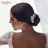 HP88 Rhinestone Hair Combs for Brides Women Headpiece Wedding Hair Accessories