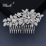 Bridal Wedding Hair Comb Clips Rhinestone Silver Headpiece Jewelry
