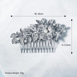 Bridal Wedding Hair Comb Clips Rhinestone Silver Headpiece Jewelry