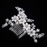 Bridal Headdress Rhinestone Flower Headpiece Wedding Hair Comb