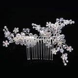Bridal Headdress Rhinestone Flower Headpiece Wedding Hair Comb