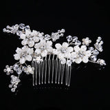Bridal Headdress Rhinestone Flower Headpiece Wedding Hair Comb