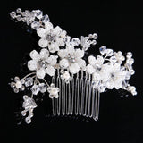 Bridal Headdress Rhinestone Flower Headpiece Wedding Hair Comb