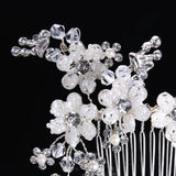 Bridal Headdress Rhinestone Flower Headpiece Wedding Hair Comb