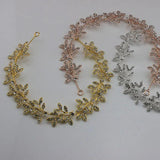 Rhinestone Crystal Leaf Bridal Tiara Headband Wedding Hair Accessories