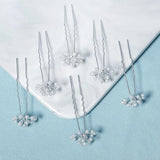 Pearl Hair Forks Pins Jewelry for Women Silver Bride Headpiece