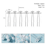 Pearl Hair Forks Pins Jewelry for Women Silver Bride Headpiece