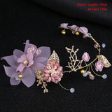 Purple Bridal Headdress Flower Head Wedding Hair Accessories
