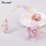 Purple Bridal Headdress Flower Head Wedding Hair Accessories