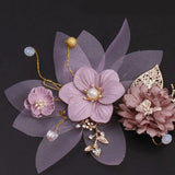 Purple Bridal Headdress Flower Head Wedding Hair Accessories