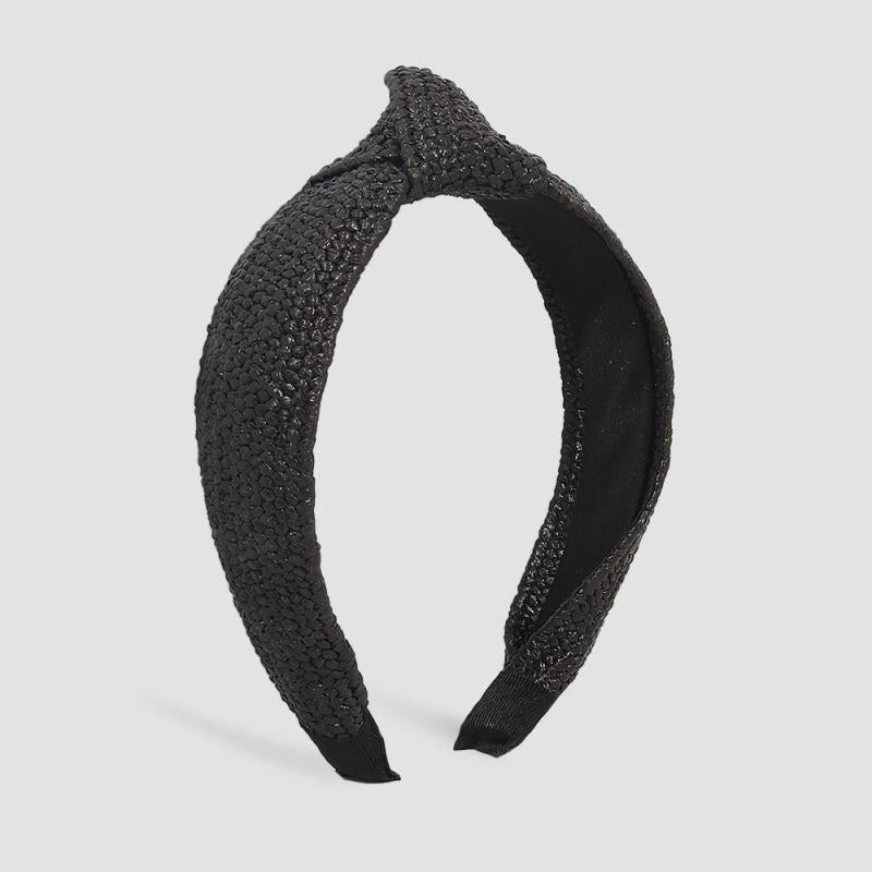 Bohemian Hairband Straw Weaving Knotted Headband for Women