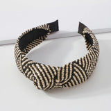 Bohemian Hairband Straw Weaving Knotted Headband for Women