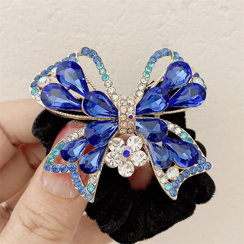 Golden Velvet Butterfly Knot Hair Rope