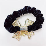 Golden Velvet Butterfly Knot Hair Rope