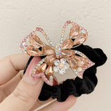 Golden Velvet Butterfly Knot Hair Rope