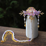 Chinese Hanfu Headwear Beaded Tassel Hair Accessories
