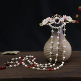 Chinese Hanfu Headwear Beaded Tassel Hair Accessories