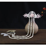 Chinese Hanfu Headwear Beaded Tassel Hair Accessories