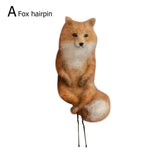 Animal Hairpin Felted Necklace Plush Rabbit Fox Brooch