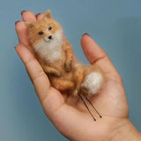 Animal Hairpin Felted Necklace Plush Rabbit Fox Brooch