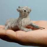 Animal Hairpin Felted Necklace Plush Rabbit Fox Brooch