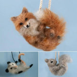 Animal Hairpin Felted Necklace Plush Rabbit Fox Brooch