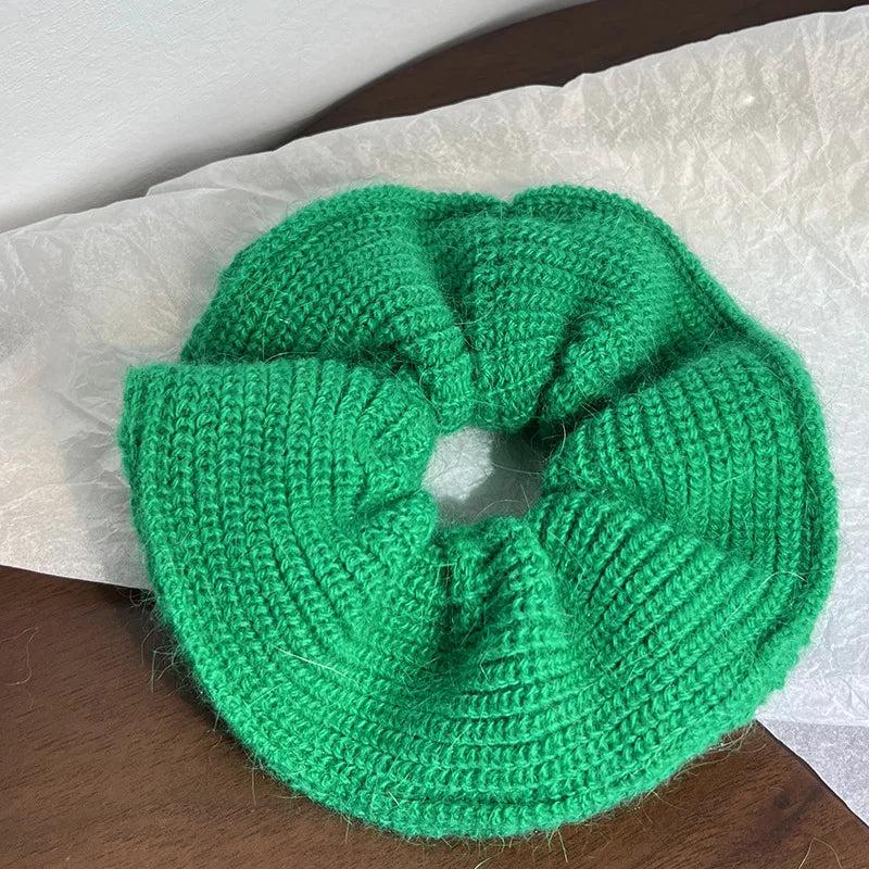 Soft Wool Hair Scrunchie for Women Knitted Hair Rope Hairband