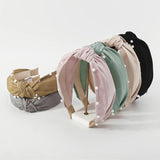 Vintage Pearl Topknot Hairband Diademas Cross Embellished Headbands