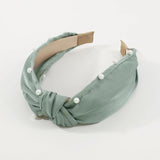 Vintage Pearl Topknot Hairband Diademas Cross Embellished Headbands