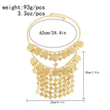 Golden Coin Women Headband Tassel Ethnic Hair Jewelry Indian Statement