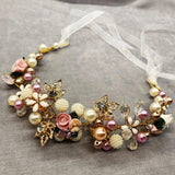 Bohemian Pearl Flower Hairband Earigns Beach Hawaii Floral Garland
