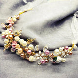 Bohemian Pearl Flower Hairband Earigns Beach Hawaii Floral Garland
