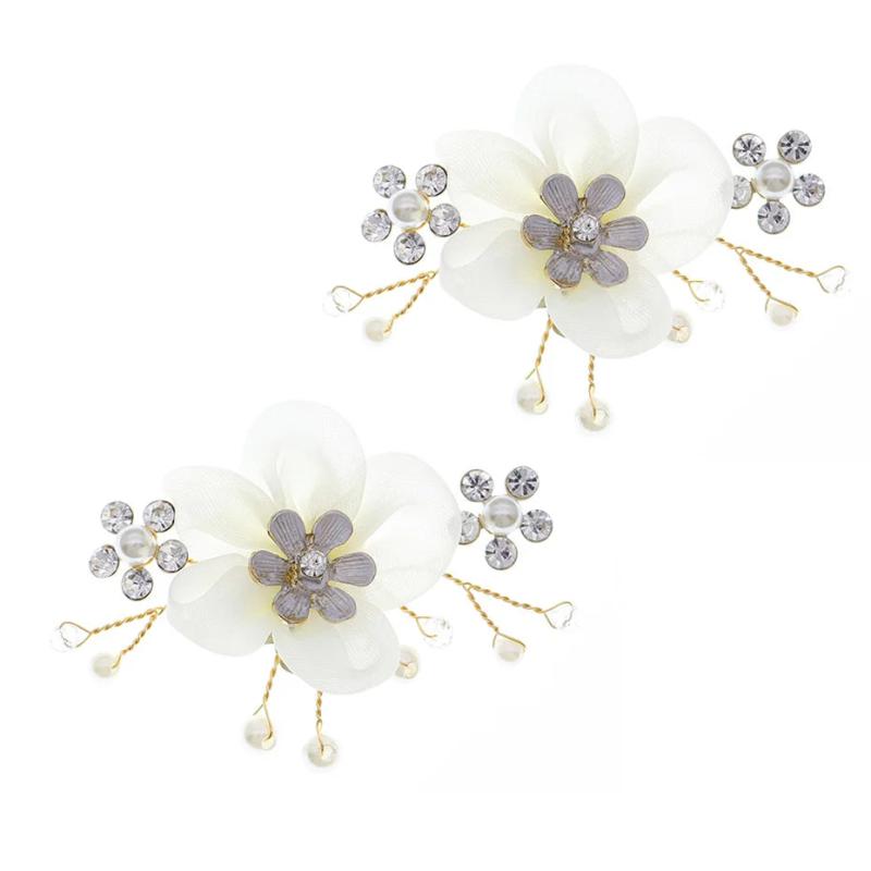 Wedding Shoe Clip Flower Pearl Rhinestone Shoe Buckle Charms