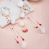Winter Pompon Hair Pin Hanfu Cosplay Head Jewelry
