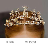 Deer Glass Beads Crown for Kids Princess Role-playing