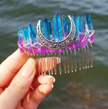 Wicca Natural Crystal Rainbow Hair Accessories Reiki Stones Hairpins